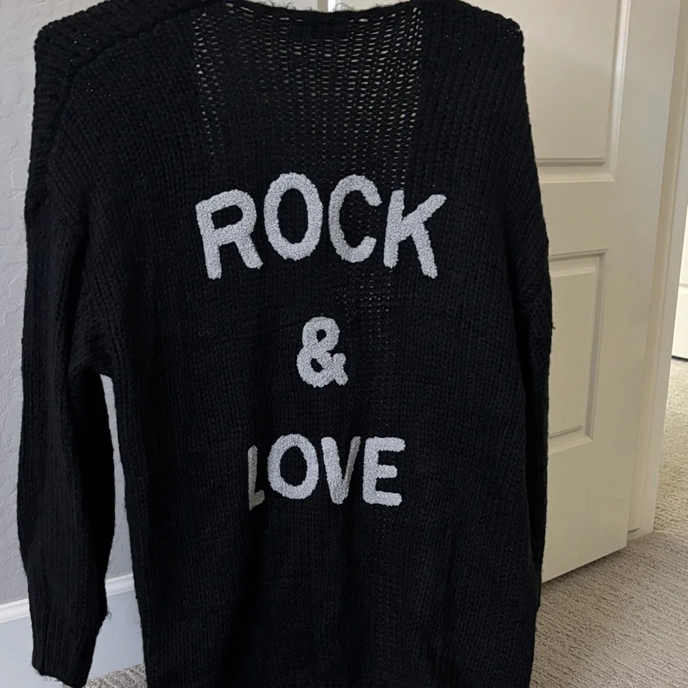 Prettygarden Amazon Black Rock & Love Women's Sweater cardigan - Picture 4 of 4